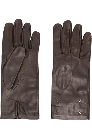 Maison Margiela Handschuhe aus Leder mit Ziernähten