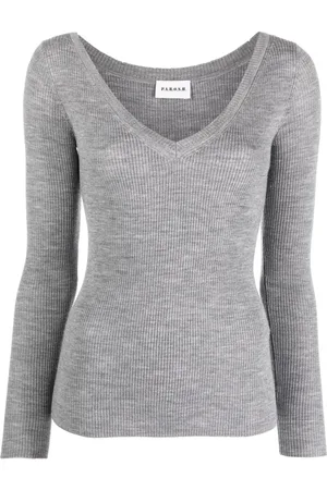 P.A.R.O.S.H. Gerippter Pullover mit V-Ausschnitt