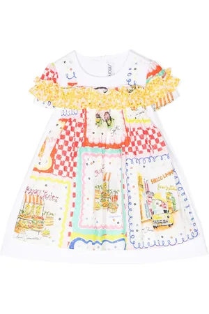 Simonetta Kleid mit Illustrations-Print