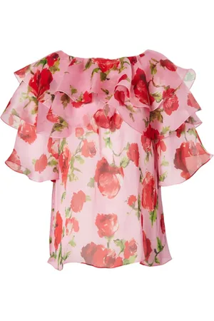 Carolina Herrera Seidenbluse mit Blumen-Print