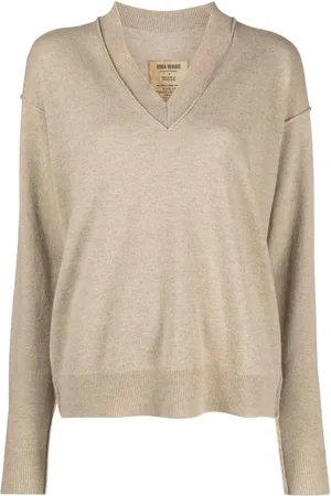 UMA WANG Fein gestrickter Pullover mit V-Ausschnitt