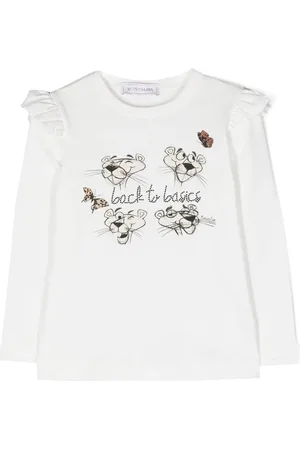 MONNALISA Langarmshirt mit Rosaroter Panther-Print