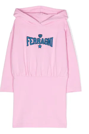 Chiara Ferragni Kapuzenkleid mit Logo-Patch