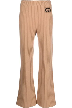 Twin-Set Gerippte Hose mit Logo-Patch
