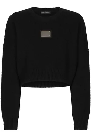 Dolce & Gabbana Cropped-Pullover mit Logo-Schild
