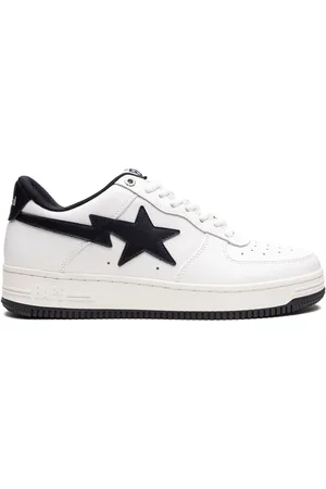 A Bathing Ape Jjjjound x Bapesta White Navy Sneakers