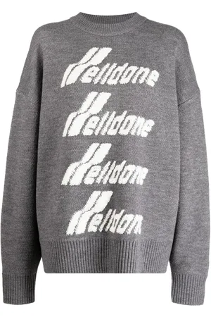 We11 Done Intarsien-Pullover mit Logo