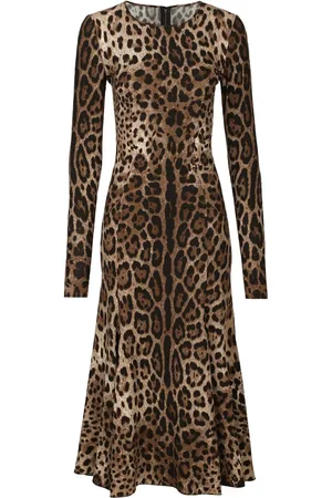 Dolce & Gabbana Midikleid mit Leoparden-Print