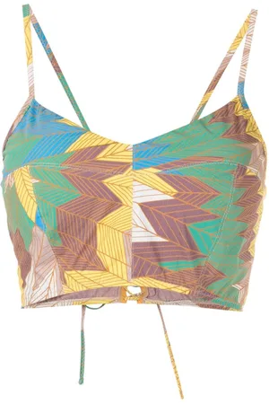 AMIR SLAMA Cropped-Top mit Leo-Print