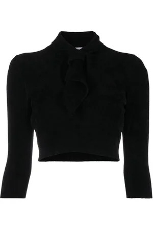 The Attico Cropped-Pullover mit Zopfmuster
