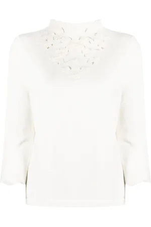 Twin-Set Pullover mit Blumenstickerei