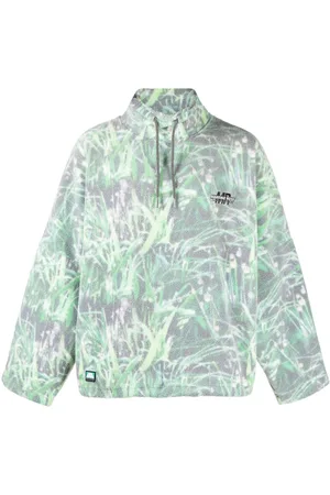MARTINE ROSE Fleecepullover mit Gras-Print