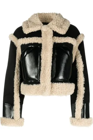 Stand Studio Cropped-Jacke aus Faux Shearling