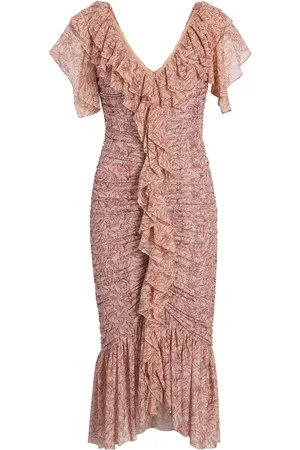 Cinq A Sept Midikleid mit Rüschenborten