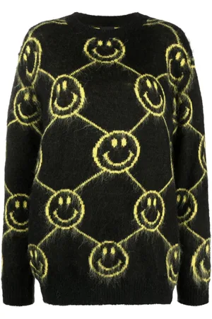 JOSHUA SANDERS Intarsien-Pullover mit Smiley-Gesicht