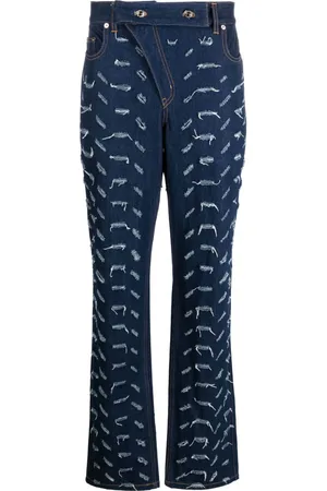 JUNTAE KIM Hoch sitzende Bootcut-Jeans