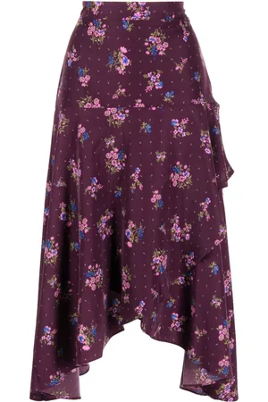 B+AB Asymmetrischer Minirock mit Blumen-Print