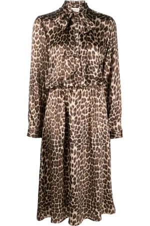 P.A.R.O.S.H. Seidenkleid mit Leoparden-Print