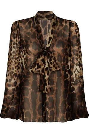 Dolce & Gabbana Seidenbluse mit Leoparden-Print