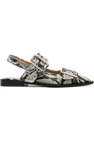 Ganni Sandalen mit Schlangenleder-Optik