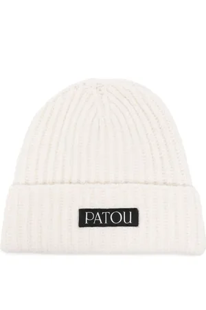 Patou Gerippte Beanie mit Logo-Patch