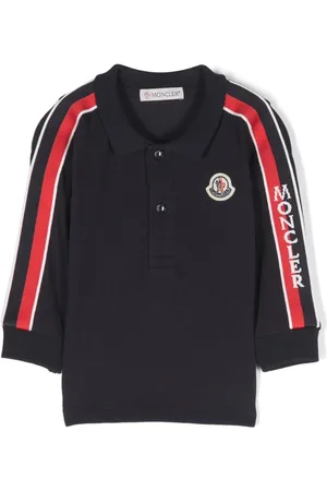 Moncler Gestreiftes Poloshirt mit Logo-Patch