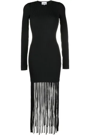 Ganni Strickkleid mit Fransen
