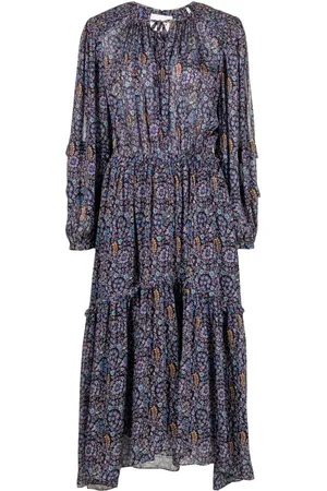 Marant Etoile Naema Midikleid mit Blumen-Print