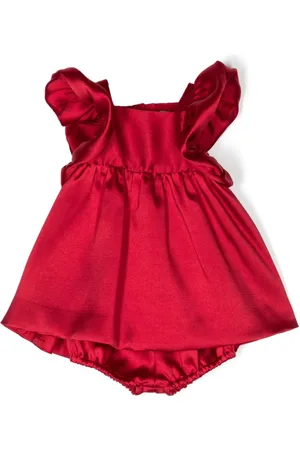 HUCKLEBONES LONDON Kleid aus Satin mit Flatterärmeln