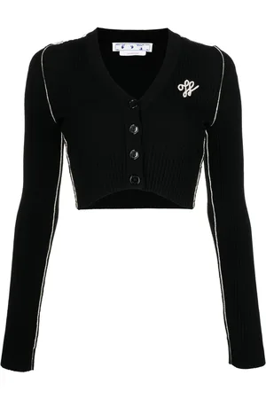 OFF-WHITE Outline Cropped-Cardigan