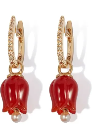ANNOUSHKA 18kt Gelbgold-Hängeohrringe mit Diamanten