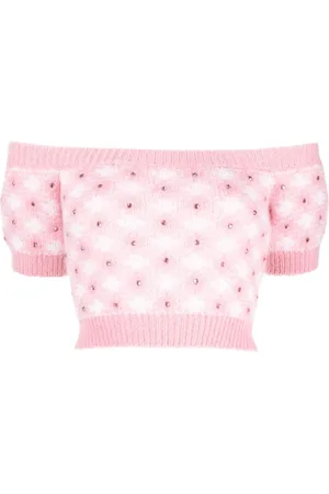 Alessandra Rich Strickoberteil mit Vichy-Karo