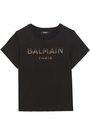 Balmain T-Shirt mit Strass-Logo
