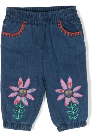 Stella McCartney Tapered-Jeans mit Blumenstickerei