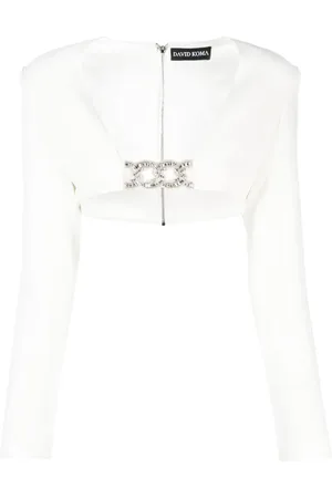 DAVID KOMA Cropped-Top mit Kristallen