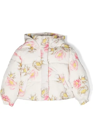 MONNALISA Gefütterte Kapuzenjacke mit Blumen-Print