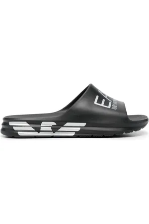 EA7 Pantoletten mit Logo-Print
