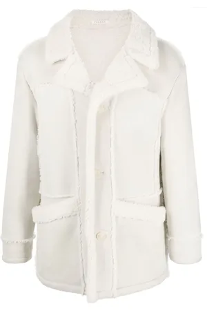 Fursac Shearling-Mantel mit fallendem Revers