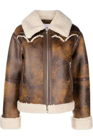 Stand Studio Jacke mit Besatz aus Faux Shearling