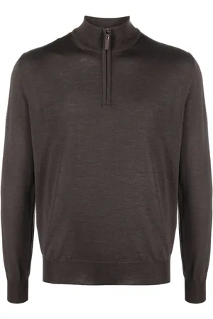 CANALI Merinopullover mit Stehkragen
