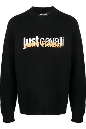 Roberto Cavalli Pullover mit Intarsien-Logo