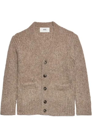 Ami Gerippter Cardigan mit V-Ausschnitt