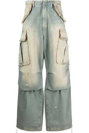 DARKPARK Weite Jeans mit Bleached-Optik