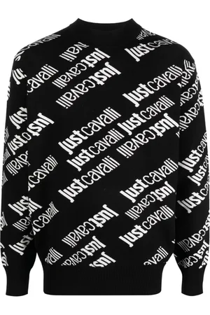Roberto Cavalli Intarsien-Pullover mit Logo