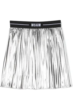 Msgm Faltenrock im Metallic-Look