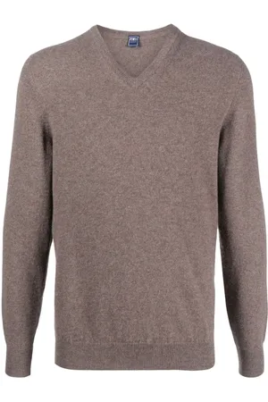 FEDELI Kaschmirpullover mit V-Ausschnitt