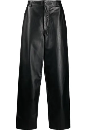 GCDS Lederhose mit weitem Bein