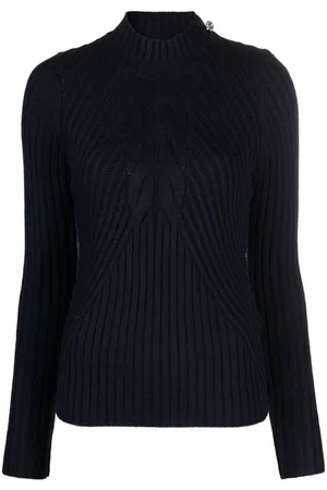 Liu Jo Gerippter Pullover mit Stehkragen