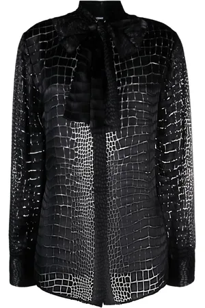 VERSACE Schluppenbluse mit Kroko-Effekt