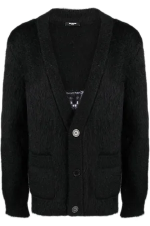 Balmain Intarsien-Cardigan mit V-Ausschnitt